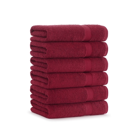 Monarch Brands True Color Bath Towels , Burgundy, 6PK P-BATH-BD-6